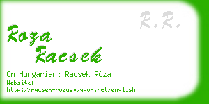 roza racsek business card